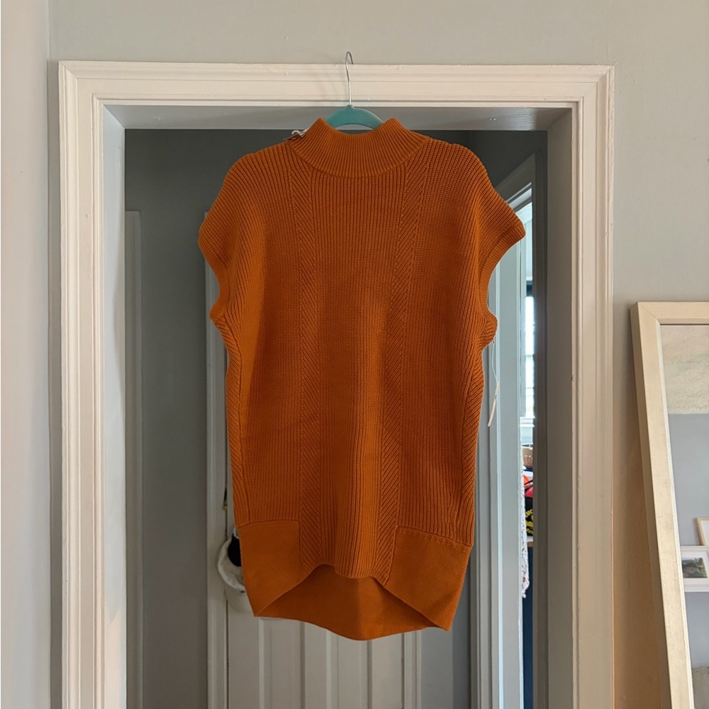 Anthropologie Orange Cowl Neck Sweater Dress